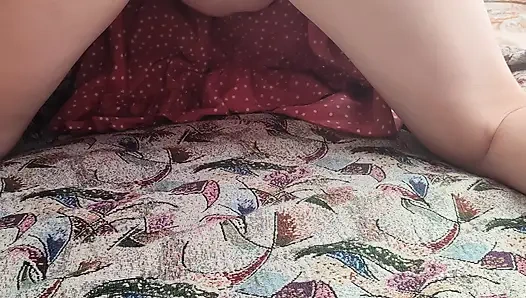 Her ass takes two cocks in turn