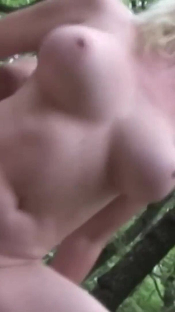 Jaw-dropping moment from "Blonde wife in the woods.... retro"