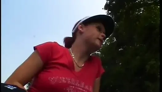 Stunning babe with big tits gets her pussy toyed