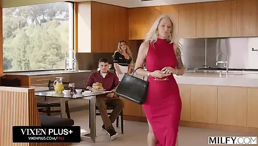 Милфа Gold Digger горничная Vivianne соблазняет молодого предпринимателя