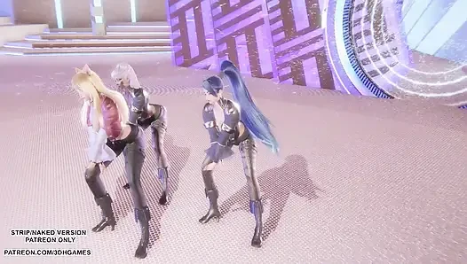 MMD - KARD - GUNSHOT - Ahri, Kaisa & Evelynn Sexy Kpop Dance League of Legends Hentai Uncensored 4K 60FPS