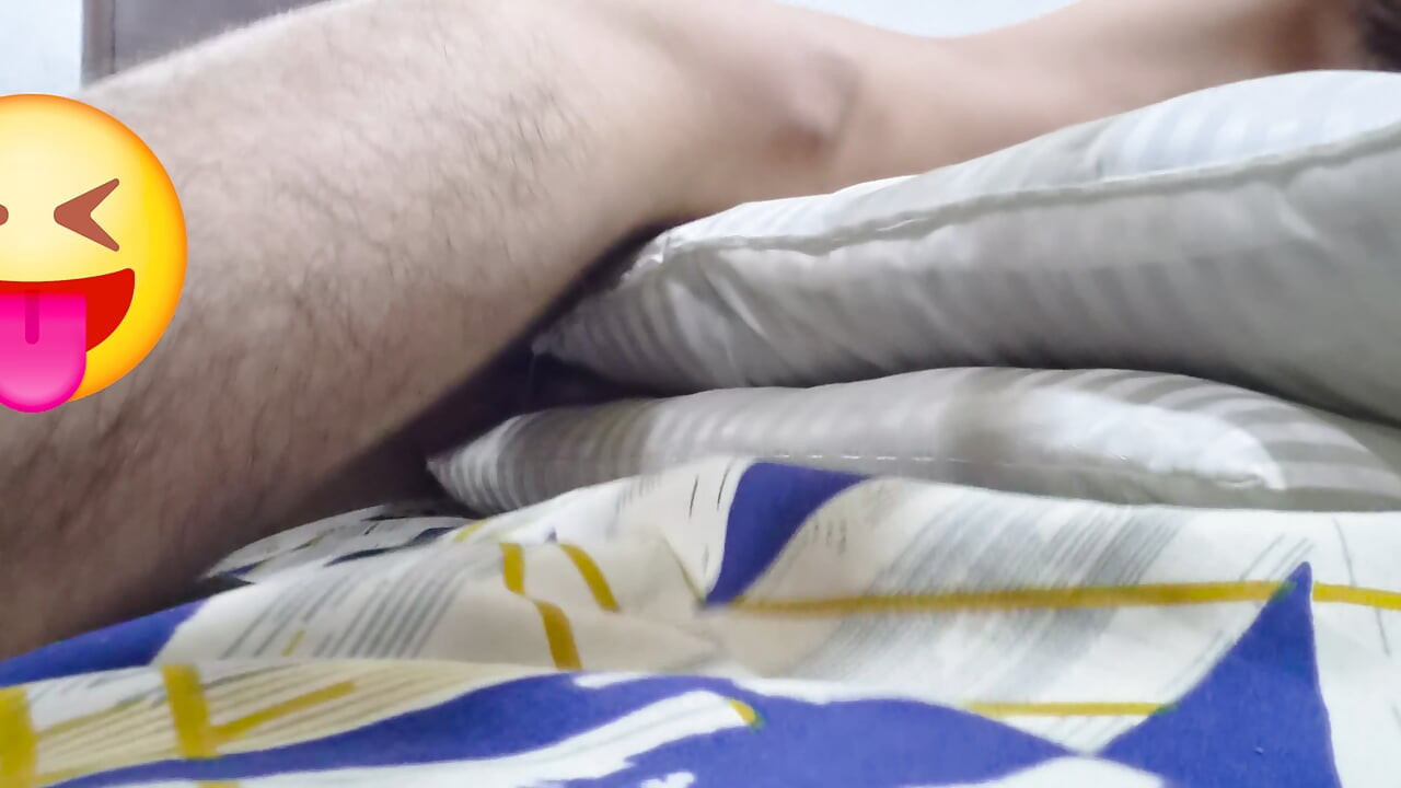 A hot young boy masturbate in condom