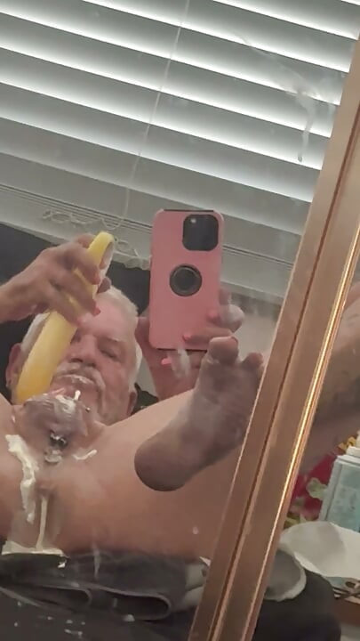 Me eating whipped cream from my ass off a dildo