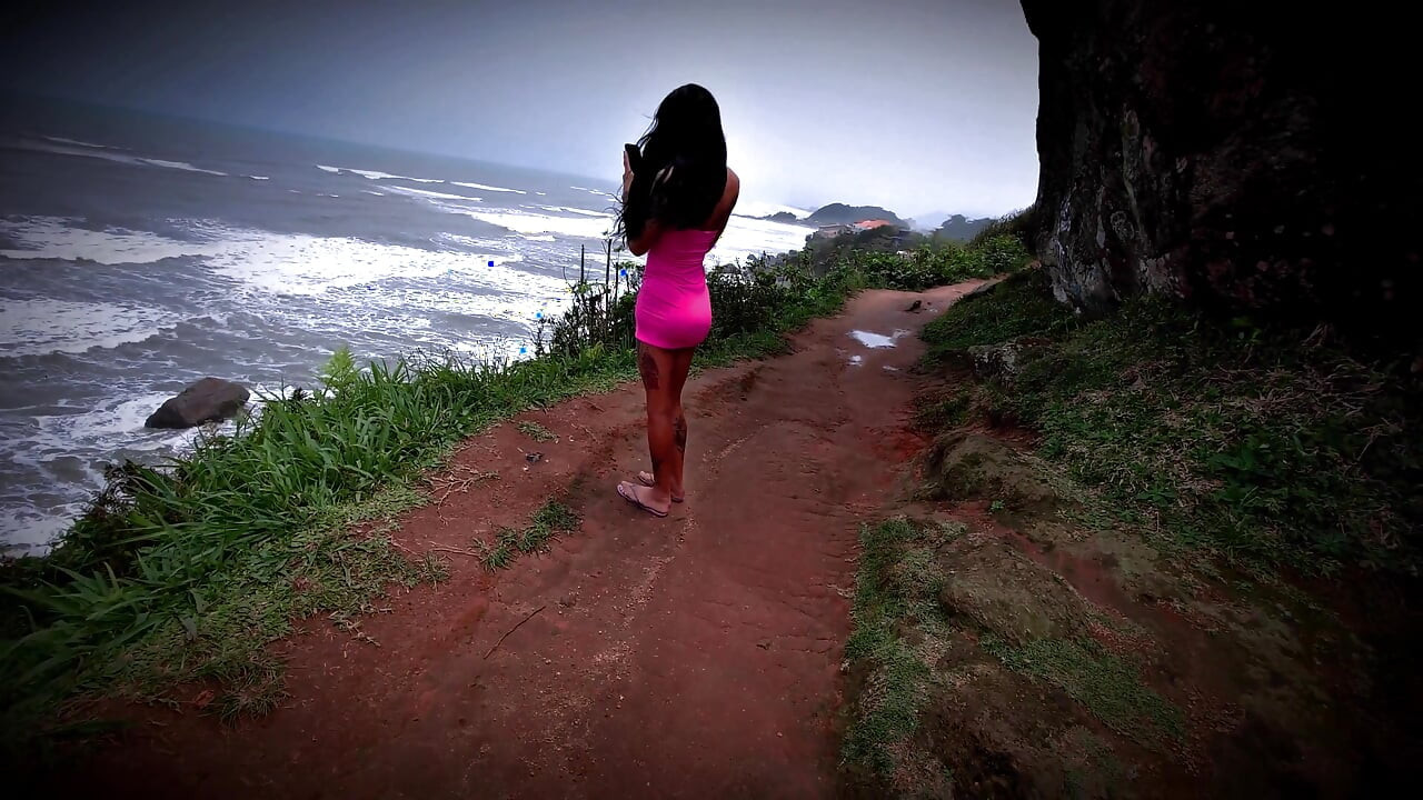 Trans Girl Visits Casal Mattos Beach House and Gets Ass Fucked in Public