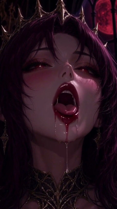 3d anime vampire queen masturbating in the light of the blood moon | Clip 3