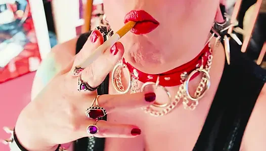 A Smoking Mistress, Tina Snua, Smoking 2 Cigarettes Tip To Tail - Drifting  OMI OME snap Inhales