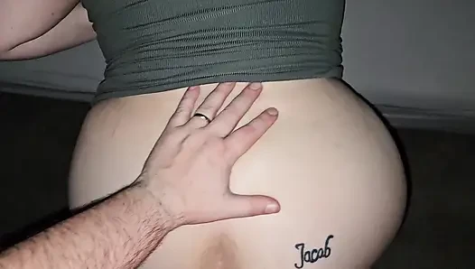 Sucking him off then he turns me around and pounds my big ass