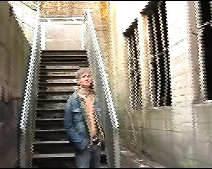Blonde German slut gets her pussy rocked in public