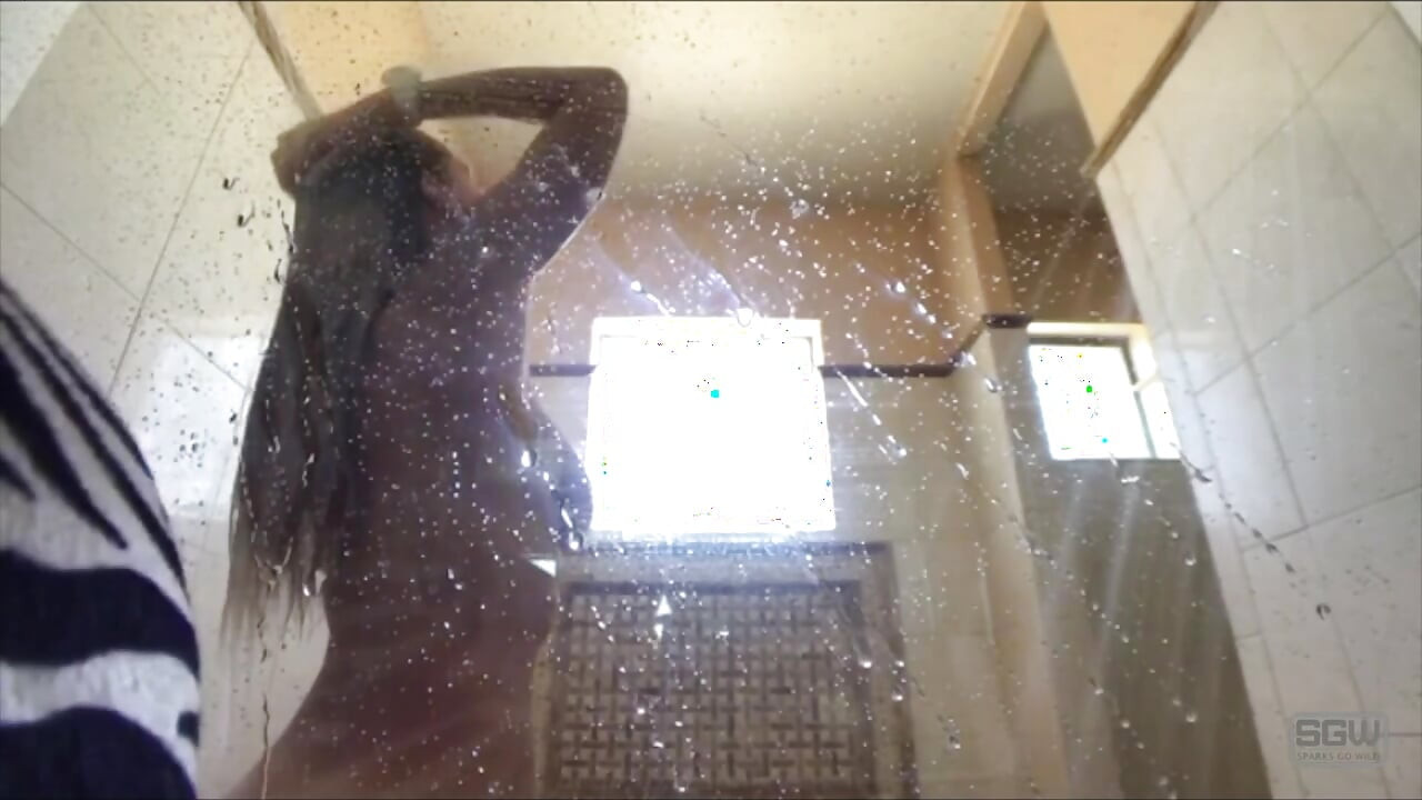 Fit couple have steamy sex in shower after hiking!