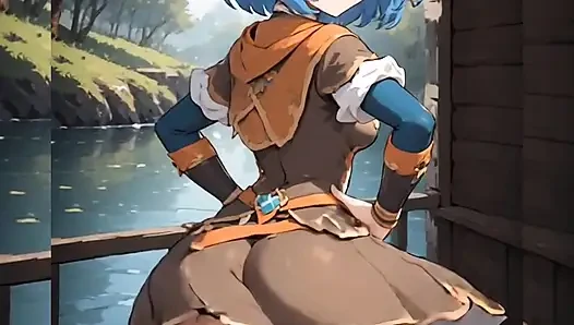 Blue haired girls dancing