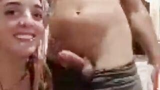 HAPPY BIRTHDAY. HOTWIFE BLOWS THE CANDLE WHILE SUCKING THE DICK. LIVE NENAMALA