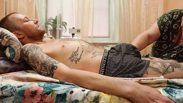 Stepmom watches stepson cum after blowjob