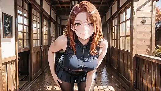 Sesi bohongan hentai onee-san - toket besar memantul, kegilaan menetes