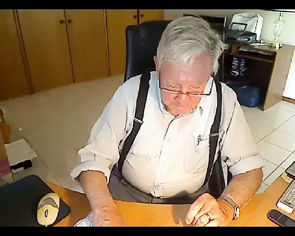 grandpa cum on webcam