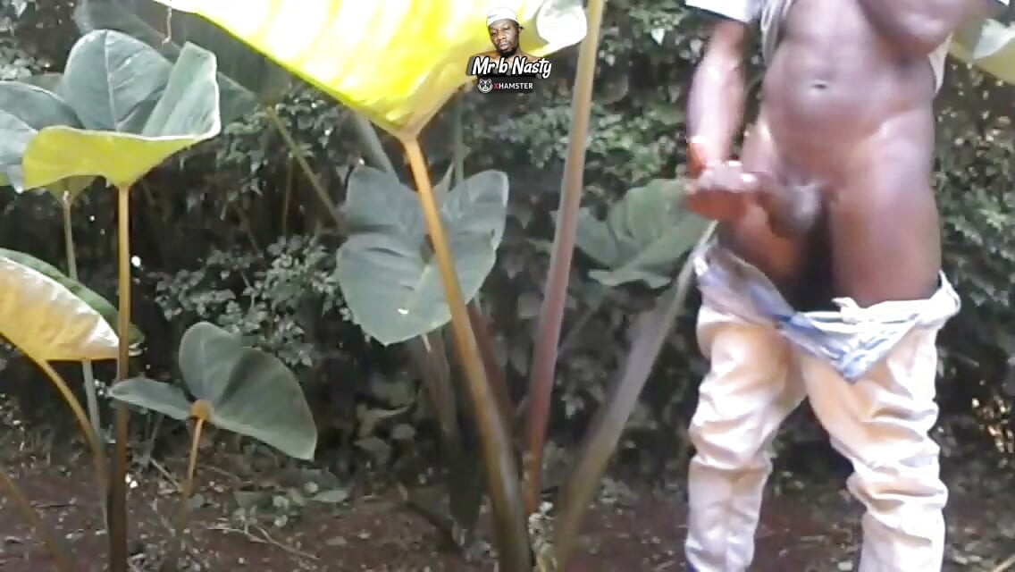 AFRICAN BIG  BLACK COCK JERKING OFF IN PUBLIC