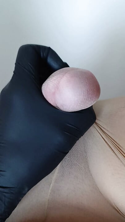 In nylons nicely cumshot