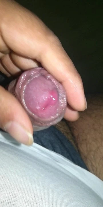 Uncut indian penis with loads of precum getting hard 007