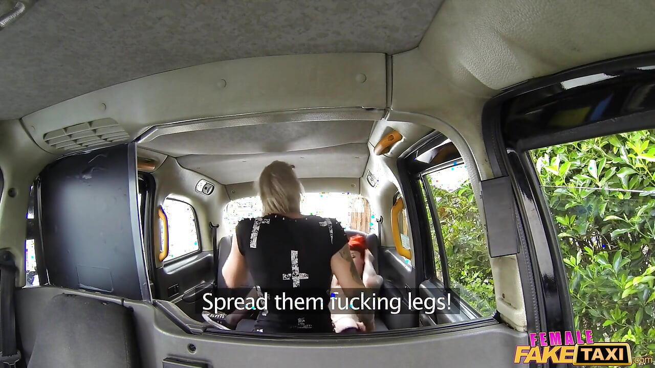 Female Fake Taxi - Blonde Lesbian Cab Driver Dominates Tattooed Redhead