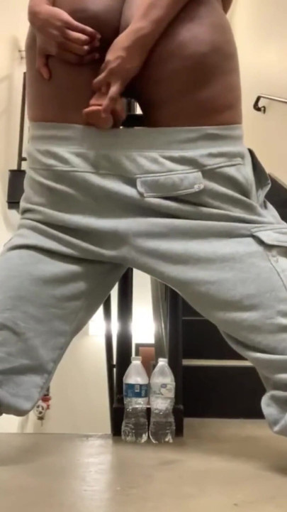 Risky Masturbation with Dildo in a Public Staircase
