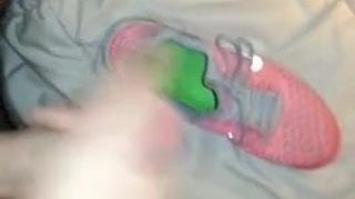 Cumming in tiana's work out shoe
