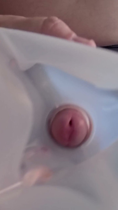 Straight guy gets his cock fucked in a milk bottle and cums hard. | Clip 1