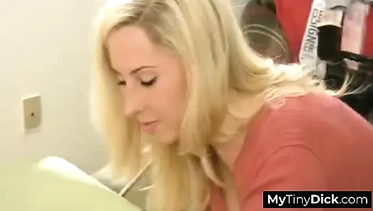 Sexy blonde babe paige encounters my tiny dick