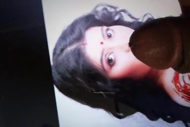 cum tribute on sexy lips of ena saha