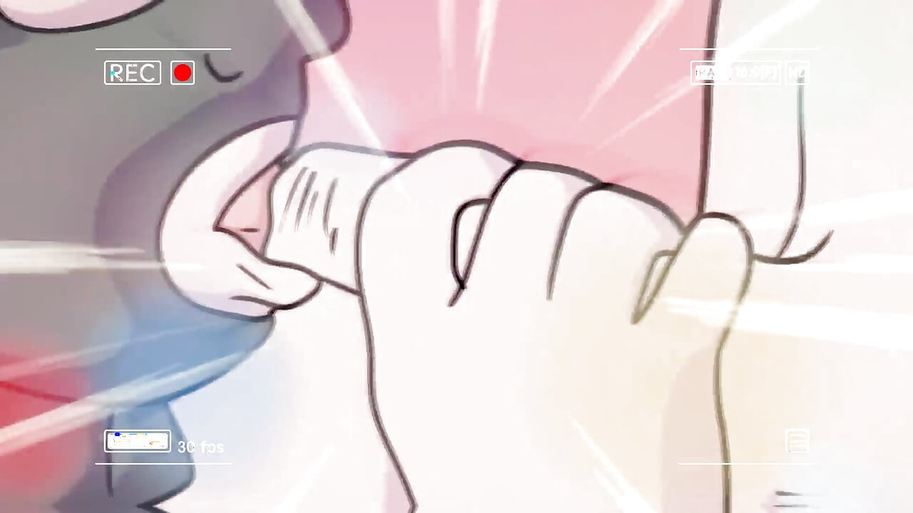 Hetero-typ nimmt anime-futanari-schwanz tief in den hals und isst ihren arsch