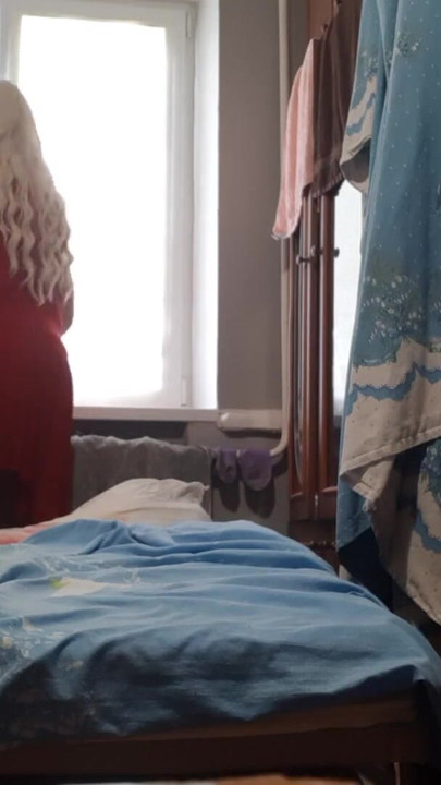 Memorable moment from "Blonde Stepmom Seduces Redhead Stepdaughter and Fucks Her While Her Husband Takes a Shower"