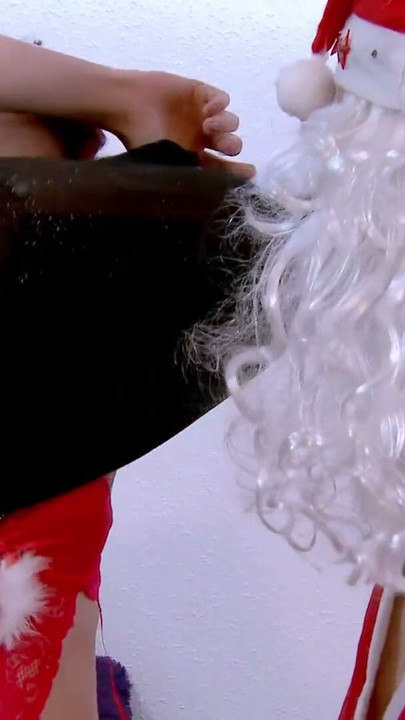Pervert Santa Claus fucks the pretty young French Kimber Delice | Clip 1