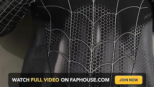 Fucking a Black Spiderman Cosplay Girl Until He Cums in Her Pussy Multiple Times - Latest Indonesian Porn