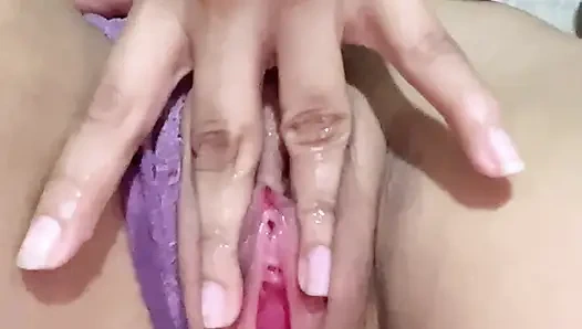tender teen performs a delicious female masturbation