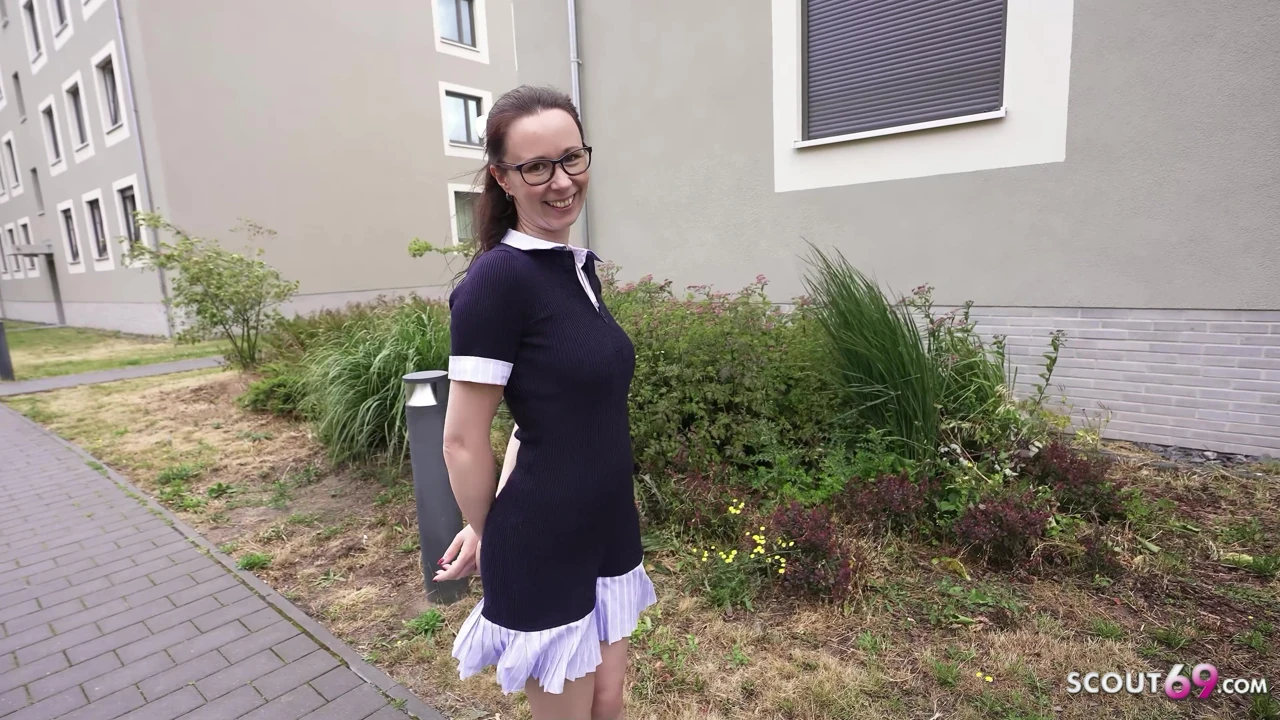GERMAN SCOUT - Slim and Shy German Glasses Student Girl Ronya Rabe at Casting Fuck
