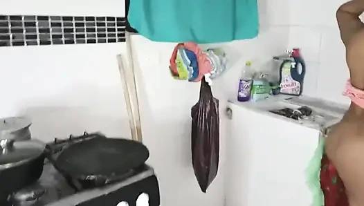 Colombian Brunette Stepsister with Big Natural Tits Loses a Bet and Now She Lets Me Take Care of Her