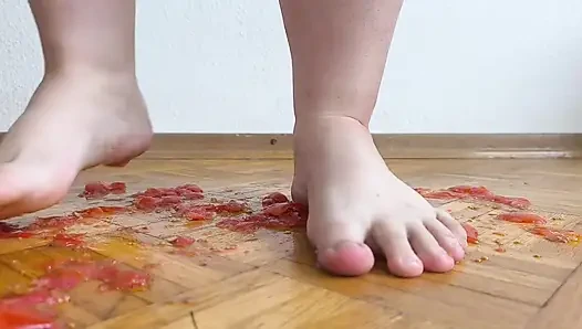Huge Legs Vs. Cherry Tomatoes