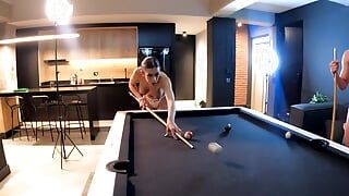A Threesome with Two Incredible Latinas on a Pool Table