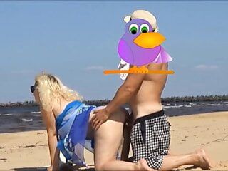 On the beach fucked mature mom in the ass