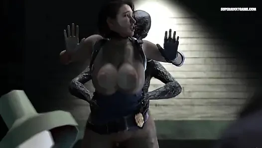 Jill valentine dientot habis-habisan di sel - animasi 3d