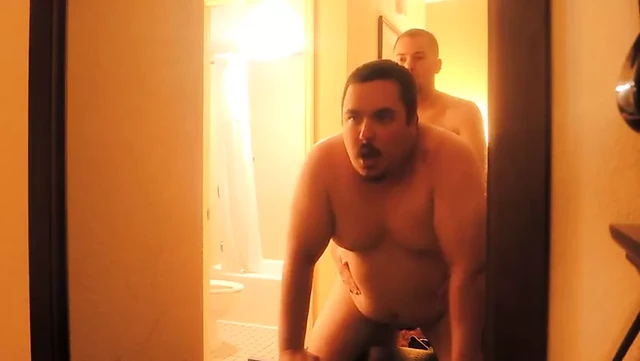 Chubby fucked in front of the mirror