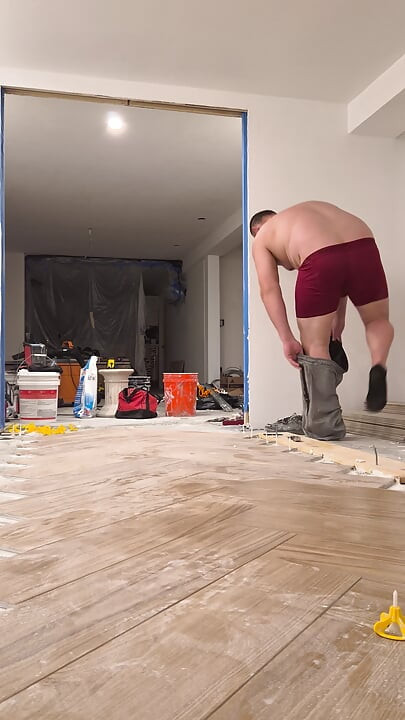 Nudes man working show ass