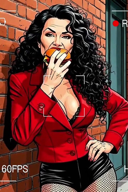 Casting Für Eine 40-jährige Sexy Schlampe. Karikatur. MILF Schwarze Strümpfe