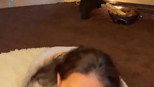 hot asian eats big cock for post workout snack BLOWJOB CUMSHOT IN MOUTH