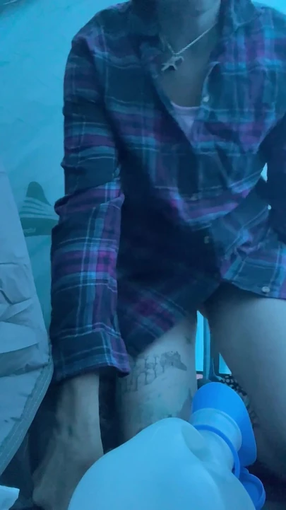 When a Quick Piss in a Bottle in Your Tent Leads Onto Stripping and a Cheeky Little Tits and Bits Play!