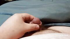 Horny small dick masterbating with a vibrator and cums alot.