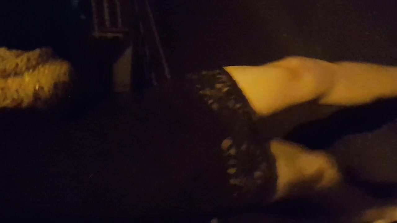 Risky crossdress walk