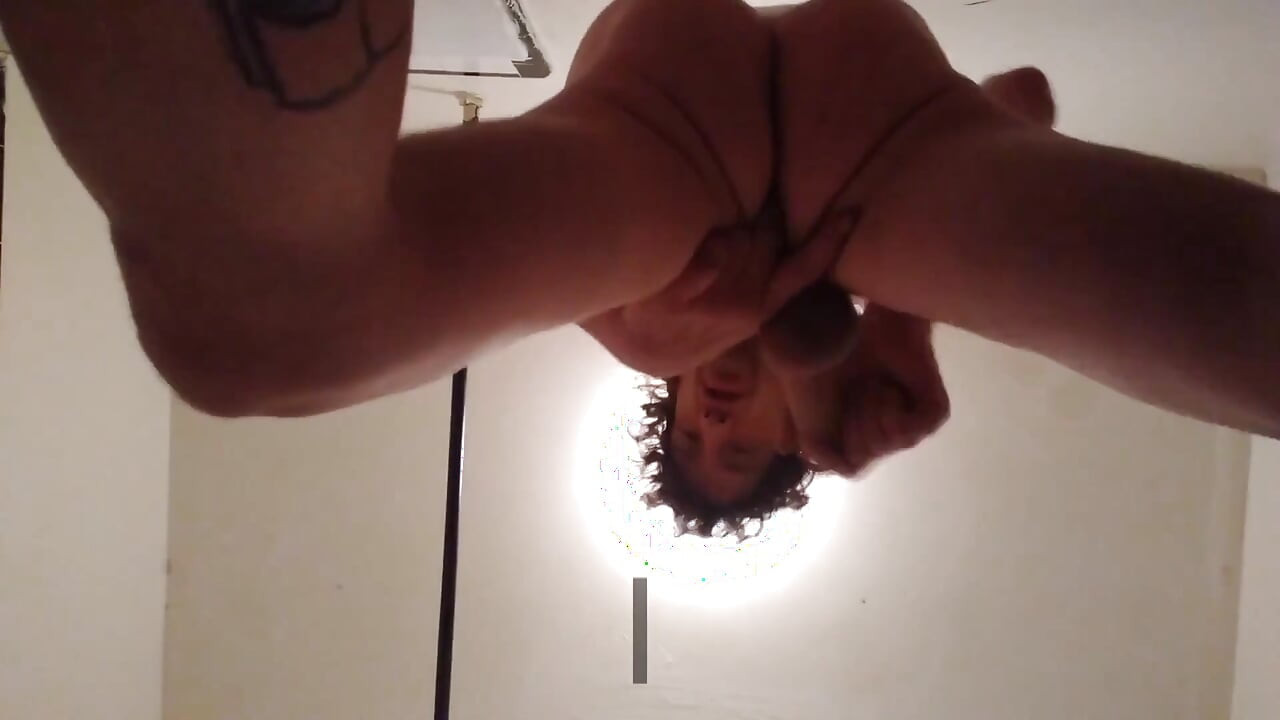 Solo Free-standing Self-assfingering Orgasm & Massive Climax to Start My Day