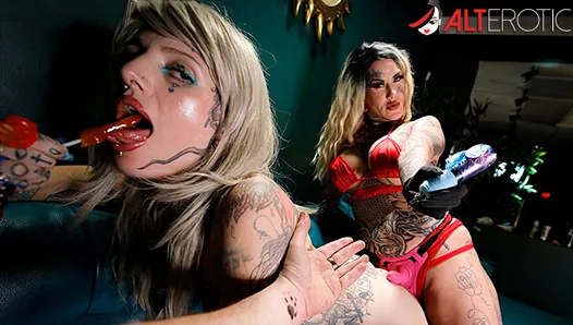 Evilyn Ink tattoos Ivan while fucking River Dawn