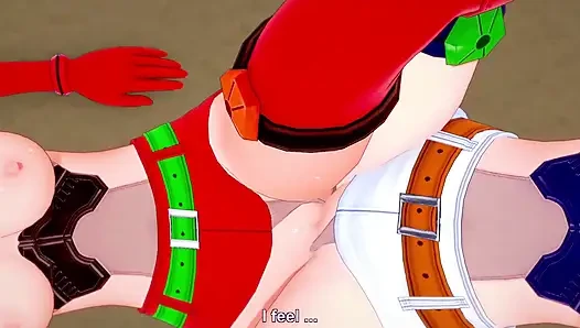 Asuka and Rei Lesbian Scissoring Topless - Neon Genesis Evangelion Hentai Parody
