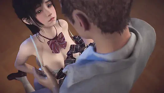 3D Big Boobs Japanese College Girl Have a Hardcore Blowjob Sex