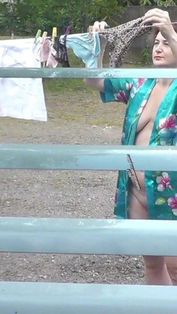 Jaw-dropping moment from "Naked in public. Neighbor saw pregnant neighbor in window who was drying clothes in yard without"